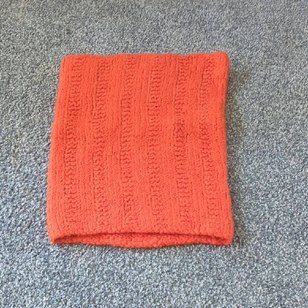 Vibrant Orange Knit Scarf